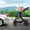 High Landscape Toddler Pushchair with Aluminum Frame & EVA Wheels-Beige