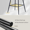 Bar Stools Set of 2 Faux Suede/ PU Leather Breakfast High Chairs Kitchen Pub