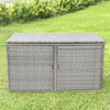 Outdoor PE Wicker Storage Bin Garden Patio 330L 2-Tier Rattan Deck Box with Lid