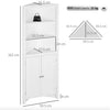 Tall Corner Cabinet Modern White Cupboard Storage Shelving Display Bathroom Unit
