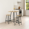 Breakfast Bar Set 3 Piece Table 2 Stools Small Space Dining Kitchen Oak Wood