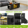 YITAHOME Black High Gloss Coffee Table with RGB LED Adjustable Shelf ,97.5×48×45