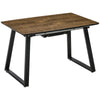 Extendable Dining Table Rectangular Effect Tabletop with Steel Frame