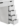 Modern White Dressing Table 6 Drawers with LED Lights Mirror Bedroom Makeup Desk