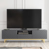 180cm TV Unit I Sideboard Cabinet I Cupboard TV Stand I Grey Gold Carved Doors