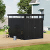 Metal Pent Roof Garden Shed Outdoor Double Door Storage for Tools Bike Warehouse