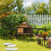 Rabbit Hutch Outdoor with Steel Run, Removable Plastic Tray