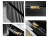 Bathroom Vanity Drawer Cabinet 800mm Black Floating Wall Unit Ribbed Modern Adel