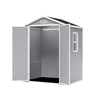 6x4.4FT Grey Plastic Shed Outdoor Garden Tools Storage House with 2 Doors Window