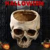 Resin Hollow Skull Head Planter Pot Vase Art Ornament Halloween Party Home Decor