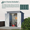 Garden Shed Pent Roof 4X6FT Metal Free Foundation Base Storage House Grey