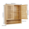 UK Large Bamboo Bathroom Cabinet Wall Mounted Kitchen Cabinet Cupboard Organizer