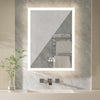 Large Illuminated LED Bathroom Mirror Cabinet Demister Sleek Aluminum Frame Unit