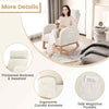 Bedroom Nursery Rocking Chair w/Natural Rubber Wood Frame-Beige