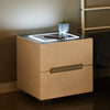 White Bedside Table 2 Drawers Cabinet Bedroom Furniture with Wireless Charging