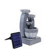 Solar Garden Water Feature Fountain with LED Light Outdoor Cascading Bowls ECO