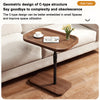 C Shaped Brown Side Table For Couch Adjustable Height Bedroom Coffee End Table