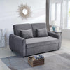2 Seater Sofa Grey Fabric Convertible Sofabed with 2 Cushions Daybed Living Room