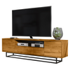 200cm Loft Retro Industrial TV Unit | Vintage Oak Cabinet | Cupboard Sideboard