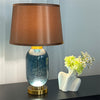 Modern Coastal Blue Glass LED Table Lamp Art Glass Bedside Lamp Reading Lights