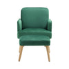 Accent Chair Armchair With Footstool Upholstered Velvet Single Sofa Lounge Chair