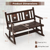 2-Person Garden Bench Loveseat Carbonized Wood Rustic Double Patio Rocker Chair