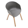 Set of 4 Plastic Dining Chairs Grey Round Accent Tub Seat Wood Effect Metal Legs