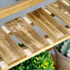 Flower Stand Plant Display Rack 3-Tier Foldable Wood Garden Patio