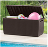 Keter Capri Deck Garden Storage Box 305 Litres Patio Outdoor - Wood Brown