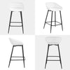 Woltu 2pcs White Bar Stools Breakfast Kitchen Chair with Footrest and Backrest