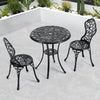68cm Round Garden Dining Table with Parasol Hole Cast Aluminium for 2-4 Person