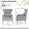 Velvet Upholstered Wingback Chair Curved Tufted Accent Armchair w/Pillow