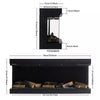 Electric 3 Sided Media Fire 40/50/60in Standing Insert LED Fireplace Panoramic