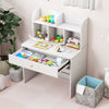 Kids White Study Desk with Storage Wooden Children Writing Table