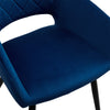 2 X Blue Dining Chair Velvet Padded Cushion Diamond Chair Kitchen Dining Room