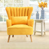 Oyster Wing Back Armchair With Cushion Linen Upholstered Seat Bedroom Sofa Chair