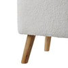 Teddy Fleece Ottoman Storage Seat Footstool Dressing Vanity Chair w/Wood Legs