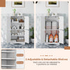 Bathroom Floor Storage Cabinet 110cm Freestanding Pantry Cabinet-White