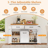 Mobile Kitchen Cart Kitchen Island w/Trash Bag Storage-White