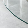 Round Glass Home Kitchen Dining Table 90cm top with Stainless Steel Metal Legs
