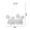 White Feather Chandelier Crystal Pendant Lamp Ceiling Light Living Room Bedroom