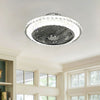 Dia.50cm Round Crystal Ceiling Fan Light 3-Color Chandelier Lamp &Remote Control