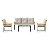 Garden Rattan Furniture 4 Piece Set Table Chairs Sofa Wicker Outdoor Patio Set