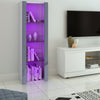Modern Display Tall Cabinet Bookcase Shelving Units with LED Light 3 Glass Shelf