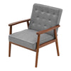 Velvet/Linen Armchair Wooden Retro Accent Tub Chair Occasional Chair Lounge Seat