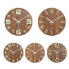 12" Luminous Wall Clock Silent Wooden Design Night Light for Living Room Bedroom