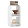 GYMAX Open Back 2 tier Bookshelf 2 Cube Bookcase Set White