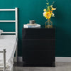LED Light 3 Drawers Bedside Table High Gloss Cabinet Side End Table Living Room