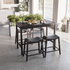 Modern 5 PCS Dining Set Kitchen Counter Height Table w/ 4 Upholstered Stools