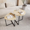Modern Nesting Coffee Table Set Of 2 For Living Room, Wooden Coffee Table End
